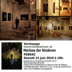 2019   June 16 -  July 31  extended untill november at LE PENSEE SAUVAGE  Centre d Art a Pebrac, Auvergne Rhone-Alpe savec mon serie Water On Edge 